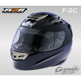 YC騎士生活_M2R安全帽 | F-2C F2C 玻璃纖維 素色 亮黑 全罩帽