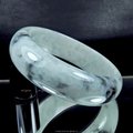 珍珠林~寬板圓玉鐲~A貨緬甸豆種點墨 (內徑59.5mm,手圍19號半) #696