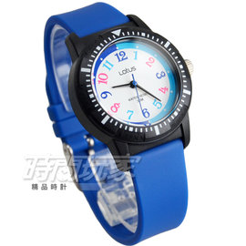 Lotus 時尚錶 簡單數字防水手錶 兒童手錶 男錶 中性錶 學生錶 超薄 橡膠錶帶 TP2136L-05黑藍