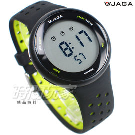 JAGA捷卡 超大液晶顯示 多功能電子錶 夜間冷光 可游泳 保證防水 運動錶 學生錶 M1185-AF1(黑綠白)