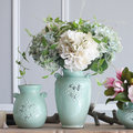 家居飾品陶瓷花瓶工藝品擺件 青瓷碧綠花器 復古做舊客廳裝飾花插1入