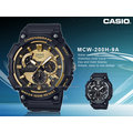 CASIO 卡西歐 手錶專賣店 國隆 MCW-200H-9A 三眼計時男錶 樹脂錶帶 深灰X金色錶面 MCW-200H