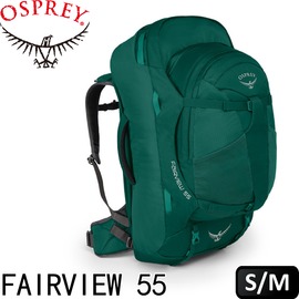 【OSPREY 美國 FAIRVIEW 55《雨林綠 S/M》】登山包/登山/健行/自助旅行/雙肩背包/FAIRVIEW 55