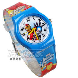 Disney 迪士尼 時尚卡通手錶 復仇者聯盟 鋼鐵人 兒童手錶 數字 男錶 藍色 D鋼鐵人小B01