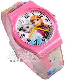 Disney 迪士尼 時尚卡通手錶 冰雪奇緣 艾莎公主 安娜公主 兒童手錶 數字 女錶 粉紅色 D冰雪大P1