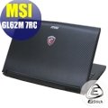 【Ezstick】MSI GL62M 7RC Carbon黑色立體紋機身貼 (含上蓋貼、鍵盤週圍貼) DIY包膜