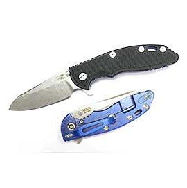 Rick Hinderer XM-18 3.5 Sheepfoot 羊蹄型石洗刃黑鑽石紋G10藍鈦柄戰術折刀 -#HINDERER XM18-3.5 SHFT-BD BLUE