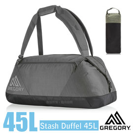 【美國 GREGORY】變型蟲 Stash Duffel 45L 超輕三用式旅行裝備袋背包(可揹可提/收納超小/可上飛機)耐磨布料/適旅行.露營/65899 陰影黑