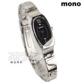 mono 拱弧型簡單時光氣質女錶 橢圓 防水手錶 學生錶 藍寶石水晶 不銹鋼 黑面 2667-318C黑