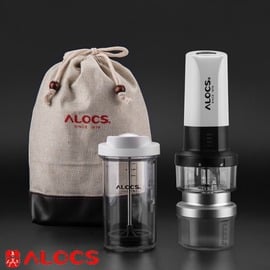 【ALOCS 愛路客 咖啡研磨機(套裝)】電動咖啡機/家用咖啡機/法式濾壓壺/KW-K25