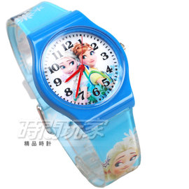 Disney 迪士尼 時尚卡通手錶 冰雪奇緣 艾莎公主 安娜公主 兒童手錶 數字 女錶 藍色 D冰雪大B1