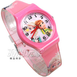 Disney 迪士尼 時尚卡通手錶 冰雪奇緣 艾莎公主 安娜公主 兒童手錶 數字 女錶 粉紅色 D冰雪大P4