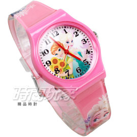 Disney 迪士尼 時尚卡通手錶 冰雪奇緣 艾莎公主 安娜公主 兒童手錶 數字 女錶 粉紅色 D冰雪大P5