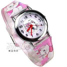 Disney 迪士尼 時尚卡通手錶 瑪麗貓 兒童手錶 數字 女錶 粉紅色 D瑪麗貓-1