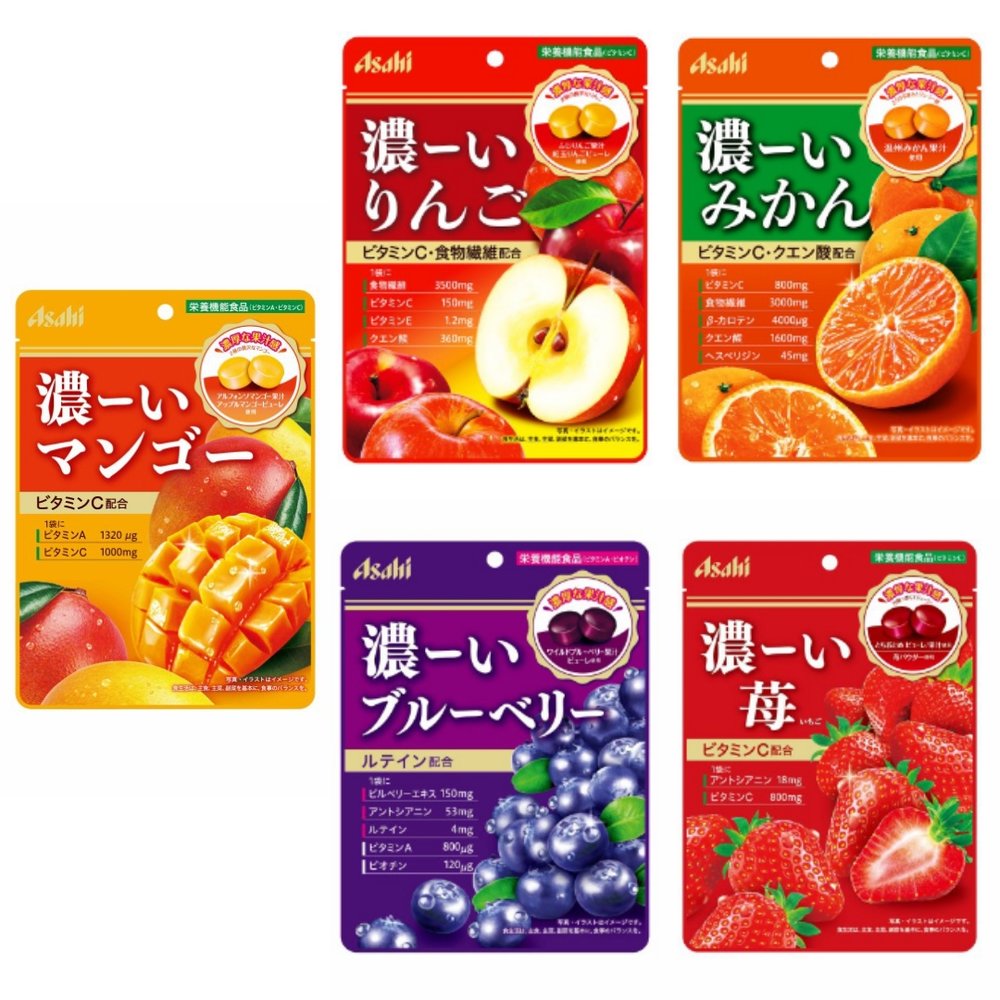 +東瀛go+Asahi 朝日 濃厚芒果/蜜柑/蘋果/草莓/藍莓風味糖 硬糖 水果糖 果汁 婚禮糖果 喜糖 日本進口
