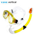 V.DIVE|台灣|威帶夫潛水兒童系列/浮潛面鏡呼吸管組合-C204C黃(附贈玩沙工具組)