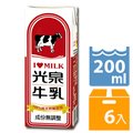 光泉 成份無調整牛奶-全脂乳200ml(6入)