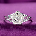 [投資團購批發]銀戒指99純銀玫瑰花手鐲銀飾品50個入