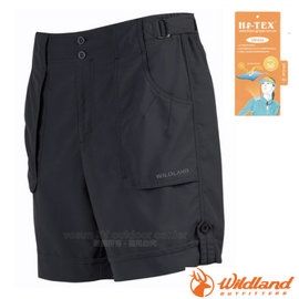 【荒野 WildLand】女新款 抗UV透氣休閒機能運動短褲.工作褲/抗紫外線.輕薄透氣.吸濕排汗快乾/0A01381 深霧灰