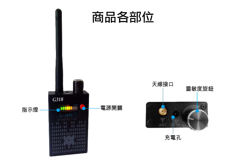 全視線 G318 多功能反無線偷拍/監聽偵測器