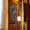 泰國柚木 木雕孔雀雕花板 鏤空 東南亞風格軟裝實木花格墻飾壁飾1入