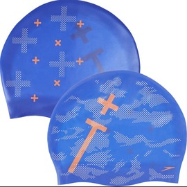 【線上體育】SPEEDO 成人雙面矽膠泳帽 Tango Vision Reversible 藍橘 SD809337B945