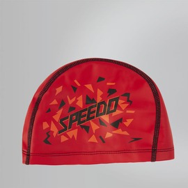 【線上體育】SPEEDO 兒童合成泳帽 Pace 紅-印花 SD811307B954