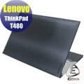 【Ezstick】Lenovo T480 黑色立體紋機身貼 (含上蓋貼、鍵盤週圍貼) DIY包膜