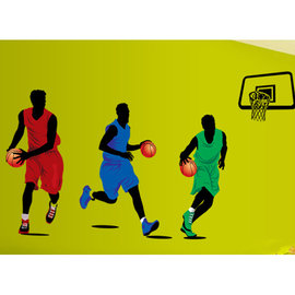 BO雜貨【YV3851-1】新款壁貼 無痕創意壁貼 居家裝飾牆貼 運動 籃球 灌籃 AY9193