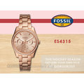 FOSSIL 手錶專賣店 時計屋 ES4315 璀璨三眼女錶 不鏽鋼錶帶 玫瑰金錶面 防水50米 新品/保固/發票