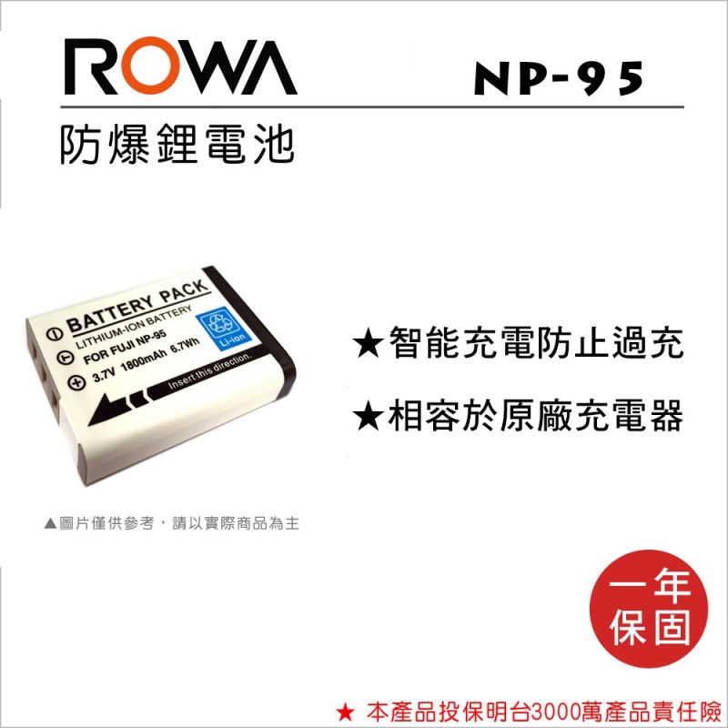 【亞洲數位商城】ROWA樂華 Fujifilm NP-95 副廠鋰電池