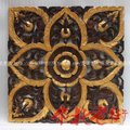 泰國異域風情 東南亞家居 描金 方形鏤空木雕花板1入
