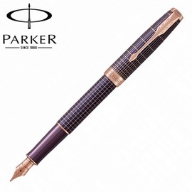 【派克 PARKER】卓爾系列 紫砂純銀格金夾 鋼筆 筆尖F P1931542 /支