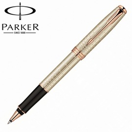 【派克 PARKER】商籟系列 純銀格玫瑰金夾 鋼珠筆 P1859490 /支