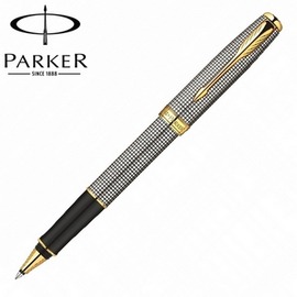 【派克 PARKER】商籟系列 純銀格金夾 鋼珠筆 P0788880 /支