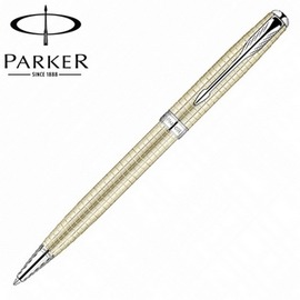 【派克 PARKER】商籟系列 純銀格珍珠白夾 原子筆 P0912370 /支