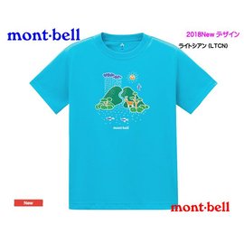 ├登山樂┤日本MONT-BELL WIC.T 兒童短袖排T-淺藍 # 1114363LTCN
