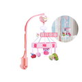寶貝倉庫-粉色兔子-嬰兒玩具床頭鈴-音樂旋轉毛絨布藝床鈴-寶寶床掛-發條玩具-新生兒0-1歲-音樂盒-無需裝電池