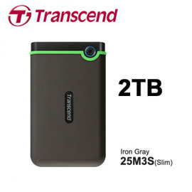 Transcend 創見 StoreJet 25M3S 極薄款 2TB 2.5吋 外接硬碟 鐵灰