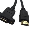 全銅HDMI公對母線 鎖面板HDMI延長線 帶耳朵螺絲1.5米