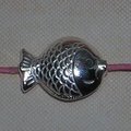 琥珀貓銀飾DIY【925純銀材料配件】造型珠~N9121~圓圓魚~一個