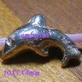 琥珀貓銀飾DIY【925純銀材料配件】造型珠~N8536~海豚