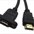 紅舖子 全銅HDMI公對母線 鎖面板HDMI延長線 帶耳朵螺絲1.5米