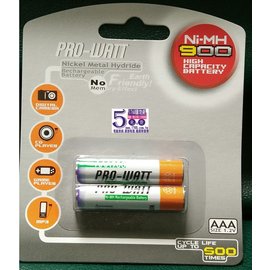 【1768購物網】PW-AAA 900 華志 PRO-WATT 4號(AAA) 鎳氫充電電池 900mAh 兩粒裝