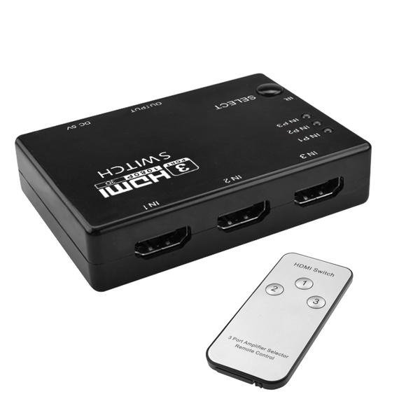 【世明國際】hdmi切換器3進1出 HDMI分配器 帶遙控 HDMI放大切換器 支援3D分線器 HDMI