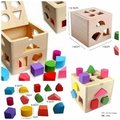 木製十三孔形狀配對啟蒙積木智力盒
