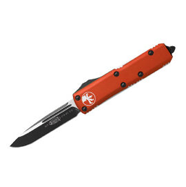 Microtech UTX-85 S/E橘鋁柄黑刃彈簧刀(M390鋼) -#MT 231-1 OR