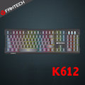 yardiX代理【FANTECH K612 鋁合金面板音效感應RGB電競鍵盤】薄膜鍵盤結構/全鍵104鍵/RGB多色燈效/19鍵無衝突