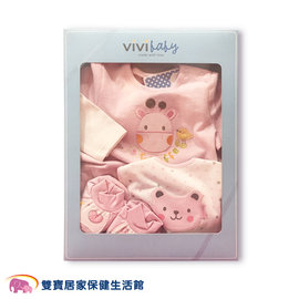 vivibaby 鹿寶貝連身裝禮盒 粉色 嬰兒套裝禮盒 嬰兒禮盒 衣服 嬰兒腳套 圍兜
