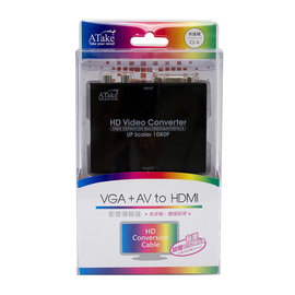 ATake VGA TO HDMI轉接器(含AV端子) AUD-VGAV-HDMI